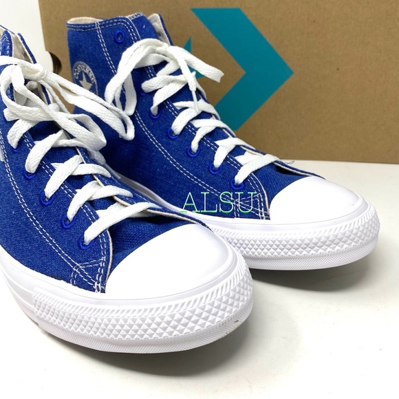 🌿Sale🌿 Converse Ctas High Canvas Rush Blue Men’s Size 9 10 Sneakers 166741C - Picture 9 of 10